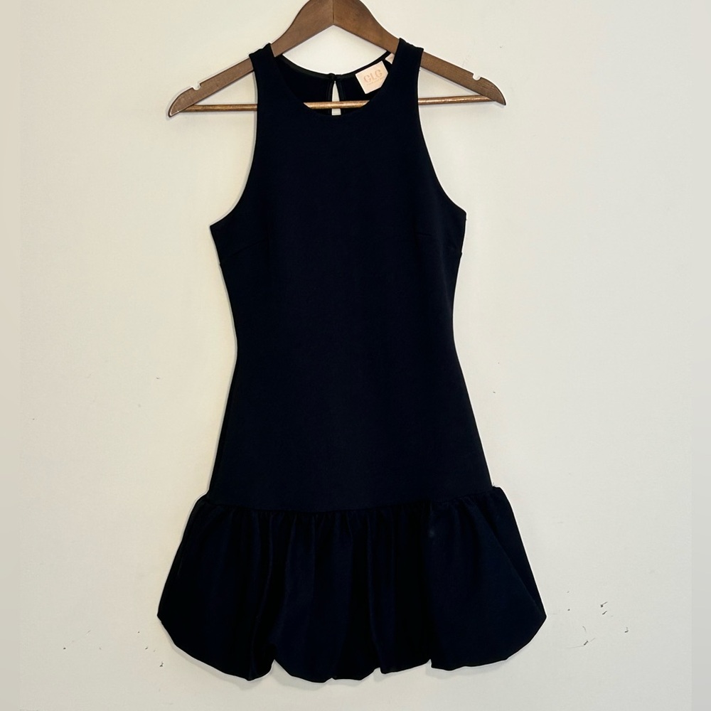 GLG Good Luck Gem Black Sleeveless Drop Waist Bubble Hem Dress | Size S